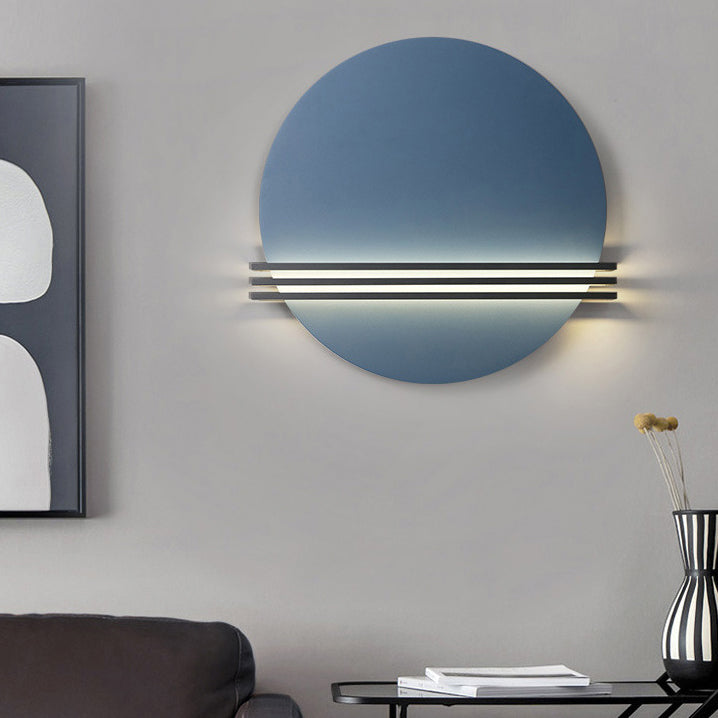 Scandinavian Aluminum Round Pinstripe LED Wall Sconce Lamp