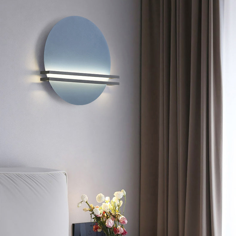 Scandinavian Aluminum Round Pinstripe LED Wall Sconce Lamp