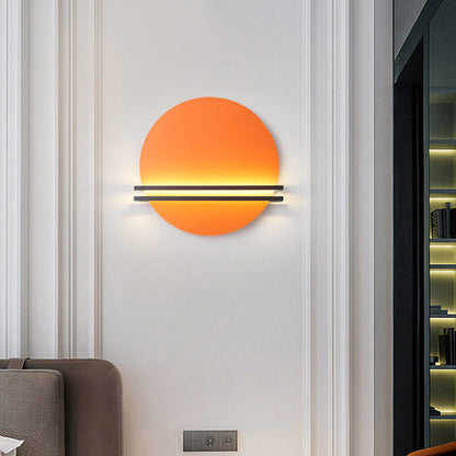 Scandinavian Aluminum Round Pinstripe LED Wall Sconce Lamp