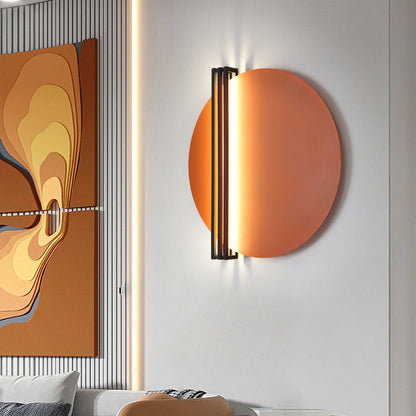 Scandinavian Aluminum Round Pinstripe LED Wall Sconce Lamp