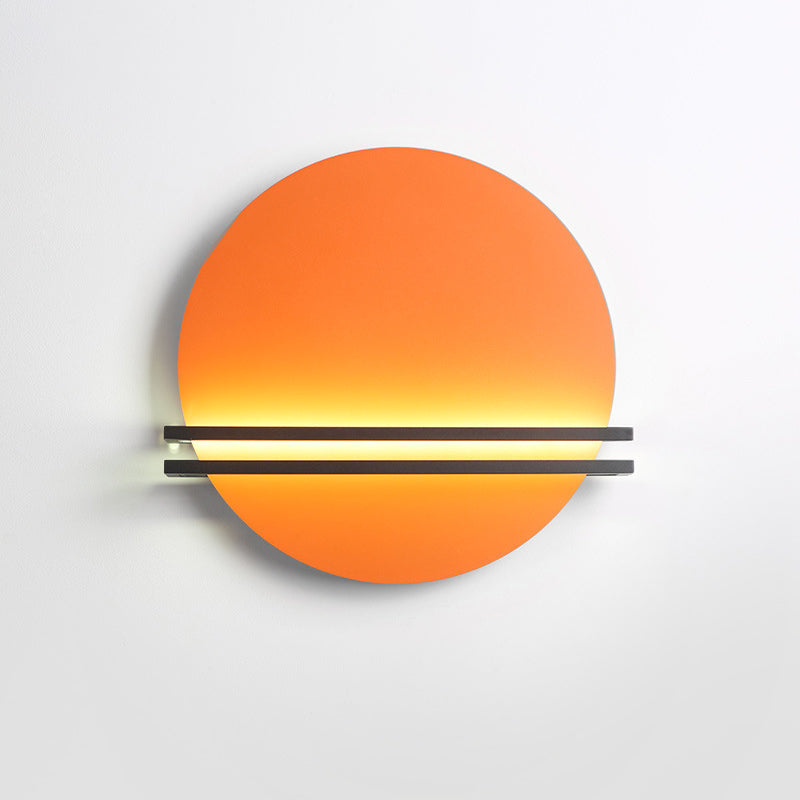 Scandinavian Aluminum Round Pinstripe LED Wall Sconce Lamp