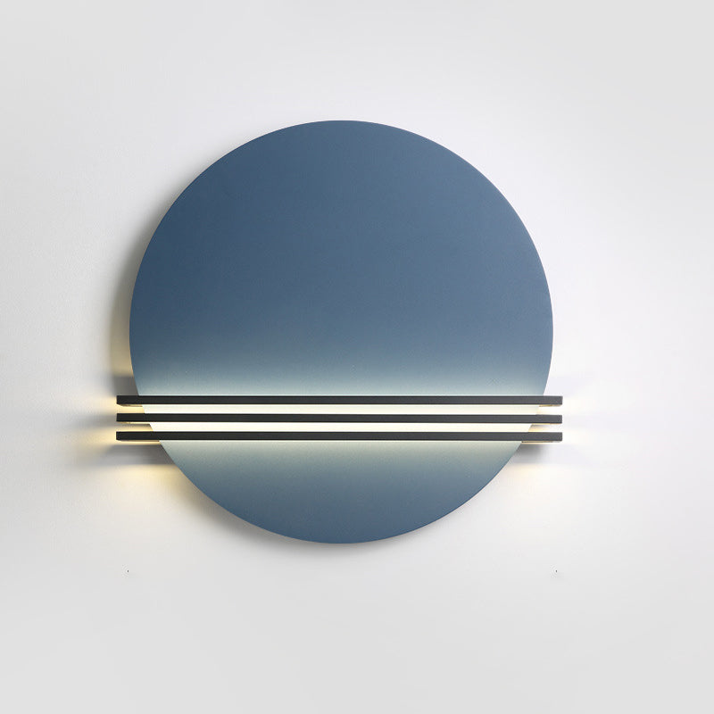 Scandinavian Aluminum Round Pinstripe LED Wall Sconce Lamp