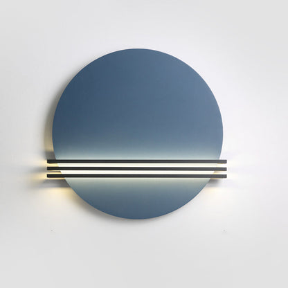 Scandinavian Aluminum Round Pinstripe LED Wall Sconce Lamp