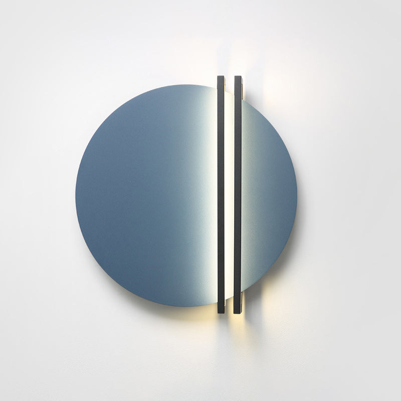 Scandinavian Aluminum Round Pinstripe LED Wall Sconce Lamp