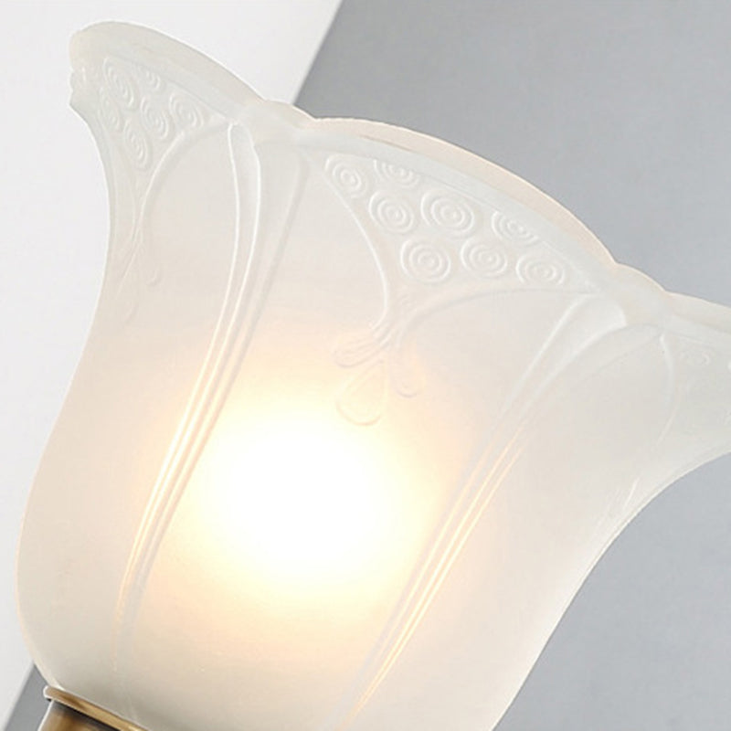 Copper Hardware Bell Floral 1/2 Light Wall Sconce Lamp
