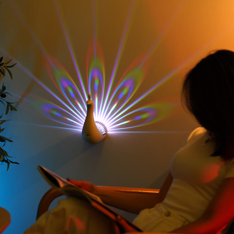 Rechargeable Projection LED Wall Sconce Lamp Night Light