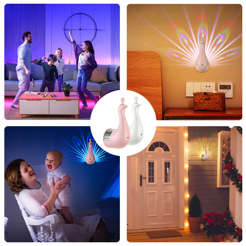 Rechargeable Projection LED Wall Sconce Lamp Night Light