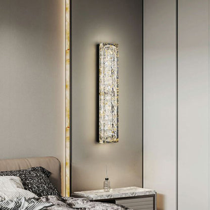 Copper Resin Rectangular Gold Foil LED Wall Sconce Lamp
