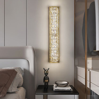Copper Resin Rectangular Gold Foil LED Wall Sconce Lamp