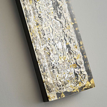 Copper Resin Rectangular Gold Foil LED Wall Sconce Lamp