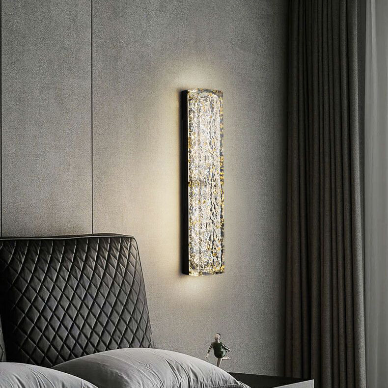 Copper Resin Rectangular Gold Foil LED Wall Sconce Lamp