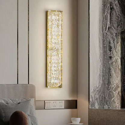 Copper Resin Rectangular Gold Foil LED Wall Sconce Lamp