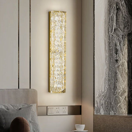 Copper Resin Rectangular Gold Foil LED Wall Sconce Lamp