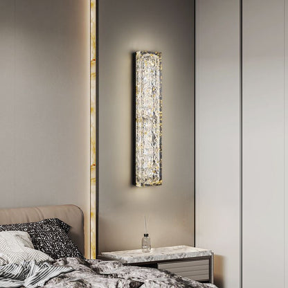 Copper Resin Rectangular Gold Foil LED Wall Sconce Lamp