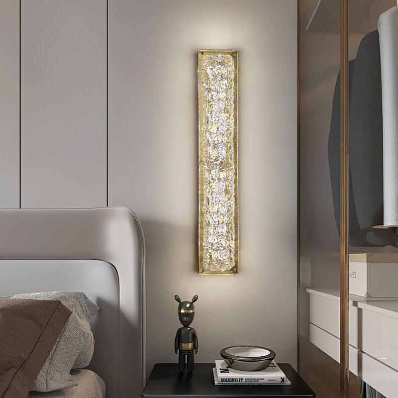 Copper Resin Rectangular Gold Foil LED Wall Sconce Lamp