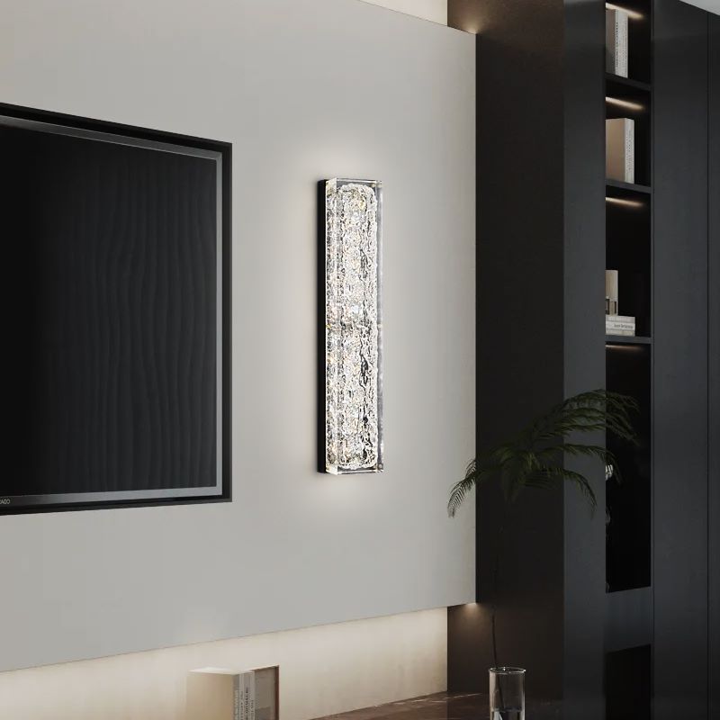 Copper Resin Rectangular Gold Foil LED Wall Sconce Lamp