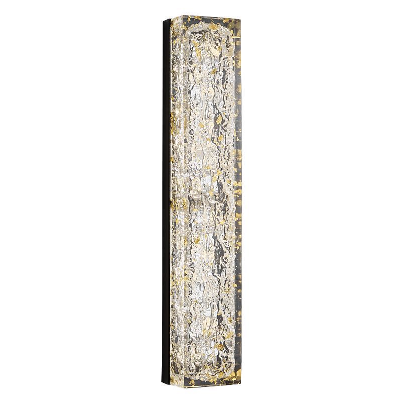 Copper Resin Rectangular Gold Foil LED Wall Sconce Lamp