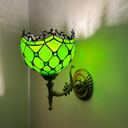 Tiffany Alloy Bowl Petal Beads 1-Light Wall Sconce Lamp