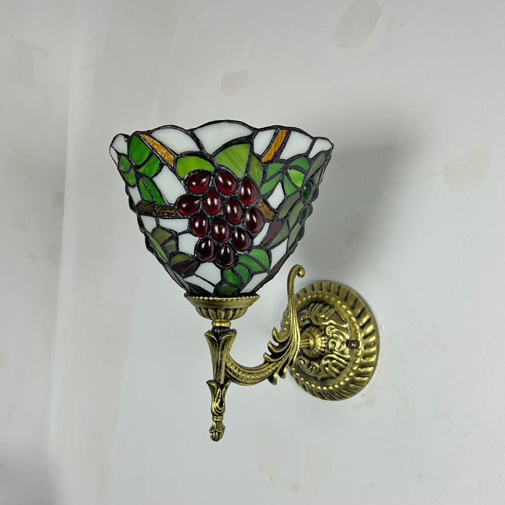 Tiffany Alloy Bowl Petal Beads 1-Light Wall Sconce Lamp