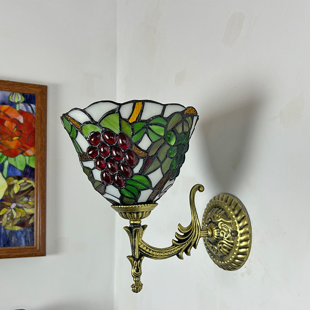 Tiffany Alloy Bowl Petal Beads 1-Light Wall Sconce Lamp