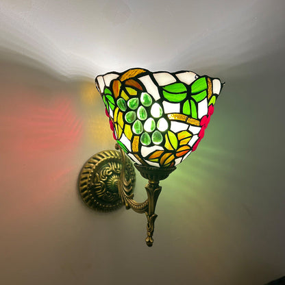 Tiffany Alloy Bowl Petal Beads 1-Light Wall Sconce Lamp
