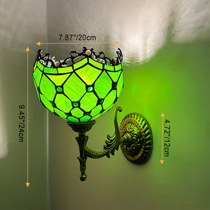 Tiffany Alloy Bowl Petal Beads 1-Light Wall Sconce Lamp