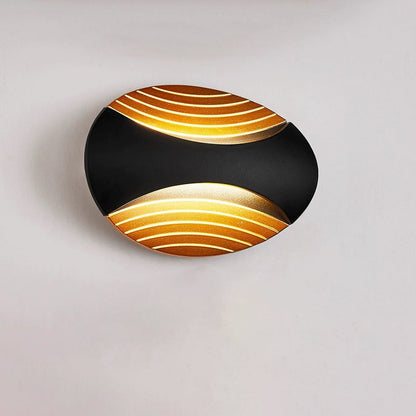 Simplicity Aluminum Elliptical Striped LED Wall Sconce Lamp