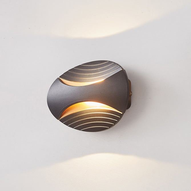 Simplicity Aluminum Elliptical Striped LED Wall Sconce Lamp