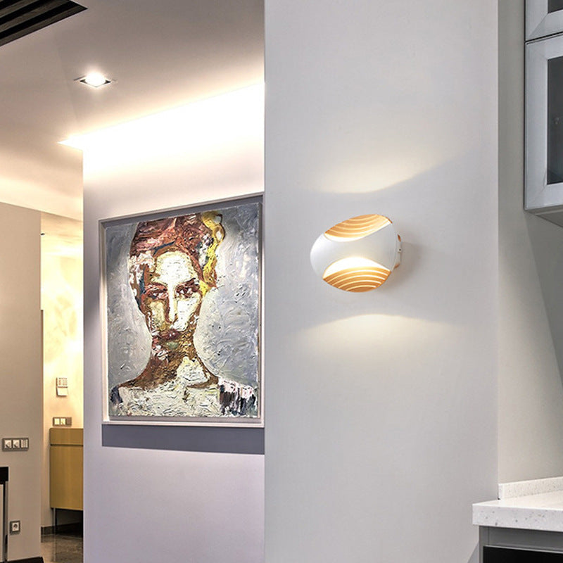 Simplicity Aluminum Elliptical Striped LED Wall Sconce Lamp