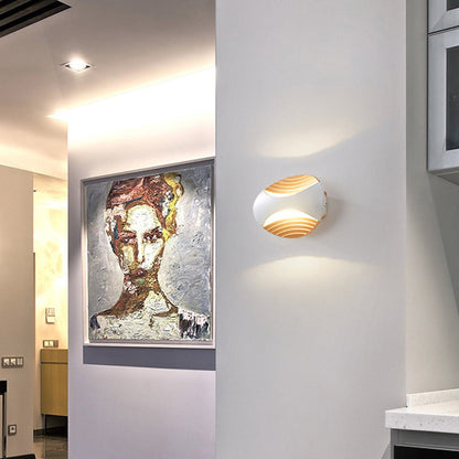 Simplicity Aluminum Elliptical Striped LED Wall Sconce Lamp