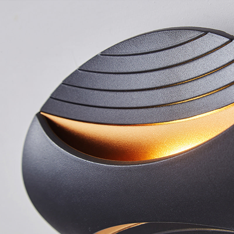 Simplicity Aluminum Elliptical Striped LED Wall Sconce Lamp