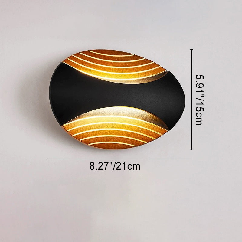 Simplicity Aluminum Elliptical Striped LED Wall Sconce Lamp