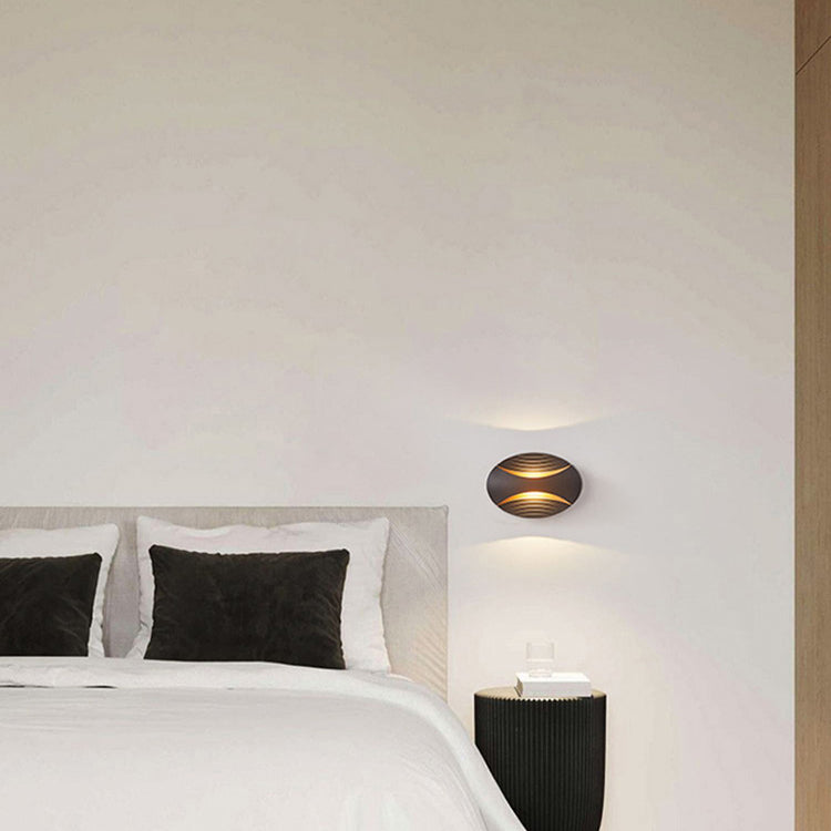 Simplicity Aluminum Elliptical Striped LED Wall Sconce Lamp
