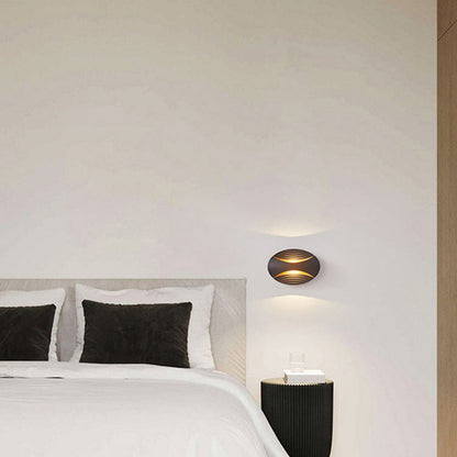 Simplicity Aluminum Elliptical Striped LED Wall Sconce Lamp