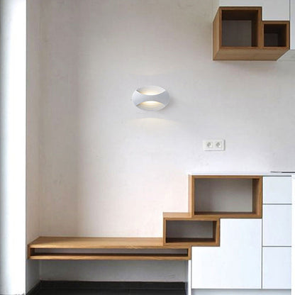 Simplicity Aluminum Elliptical Striped LED Wall Sconce Lamp