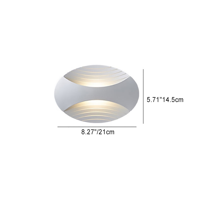 Simplicity Aluminum Elliptical Striped LED Wall Sconce Lamp