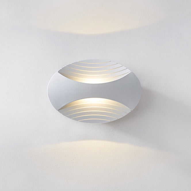 Simplicity Aluminum Elliptical Striped LED Wall Sconce Lamp