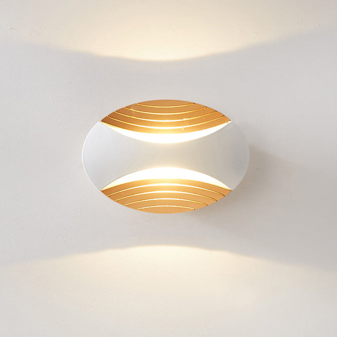 Simplicity Aluminum Elliptical Striped LED Wall Sconce Lamp