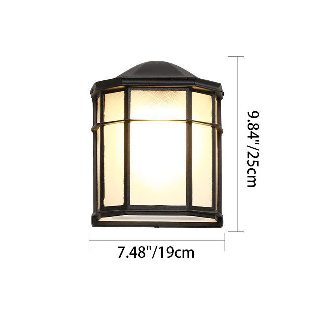 Waterproof Glass House Rectangular 1-Light Wall Sconce Lamp