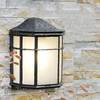 Waterproof Glass House Rectangular 1-Light Wall Sconce Lamp