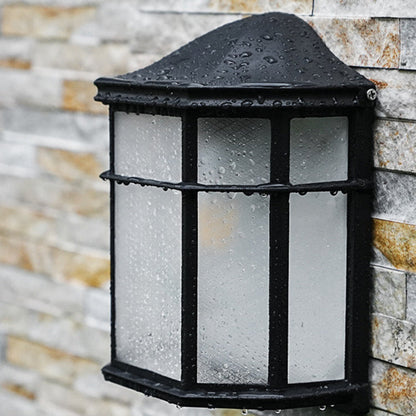 Waterproof Glass House Rectangular 1-Light Wall Sconce Lamp