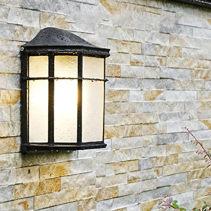 Waterproof Glass House Rectangular 1-Light Wall Sconce Lamp