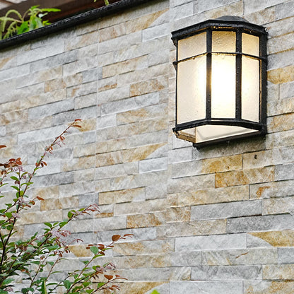 Waterproof Glass House Rectangular 1-Light Wall Sconce Lamp