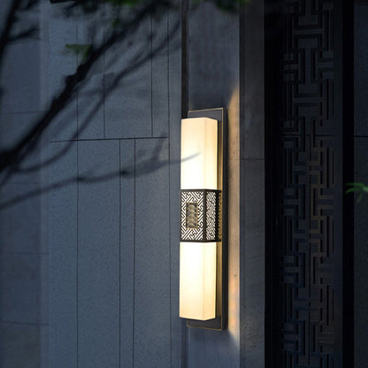 Chinese Marble Rectangular Lucky Cloud LED Wall Sconce Lamp