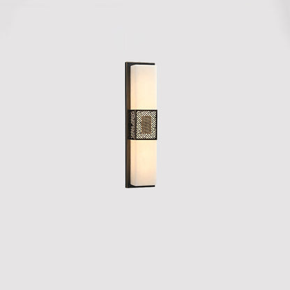 Chinese Marble Rectangular Lucky Cloud LED Wall Sconce Lamp