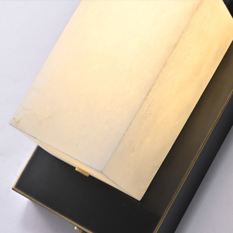 Chinese Marble Rectangular Lucky Cloud LED Wall Sconce Lamp