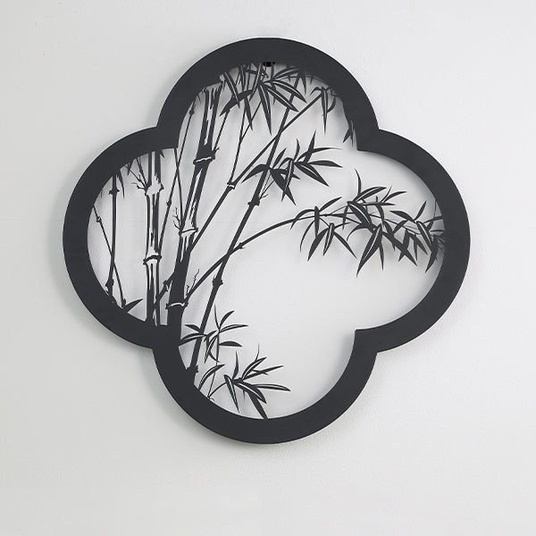 Chinese Bamboo Leaf Iron Acrylic LED Wall Sconce Lamp