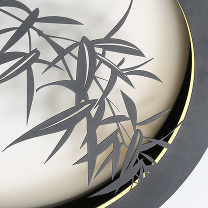 Chinese Bamboo Leaf Iron Acrylic LED Wall Sconce Lamp