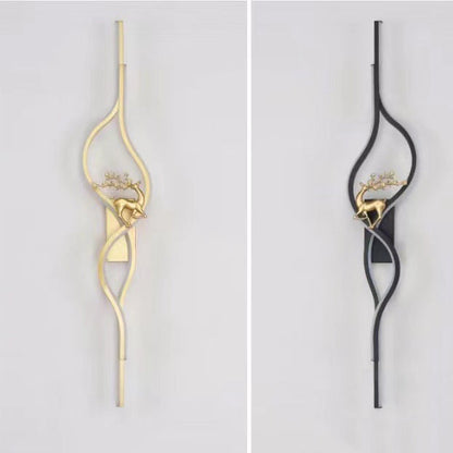 Aluminum Iron Silica Strip Deer Grille LED Wall Sconce Lamp