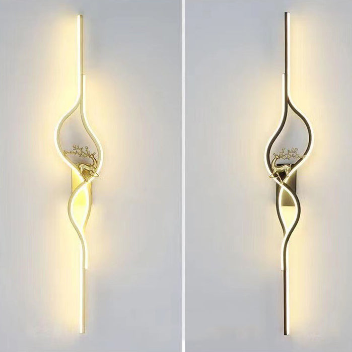 Aluminum Iron Silica Strip Deer Grille LED Wall Sconce Lamp